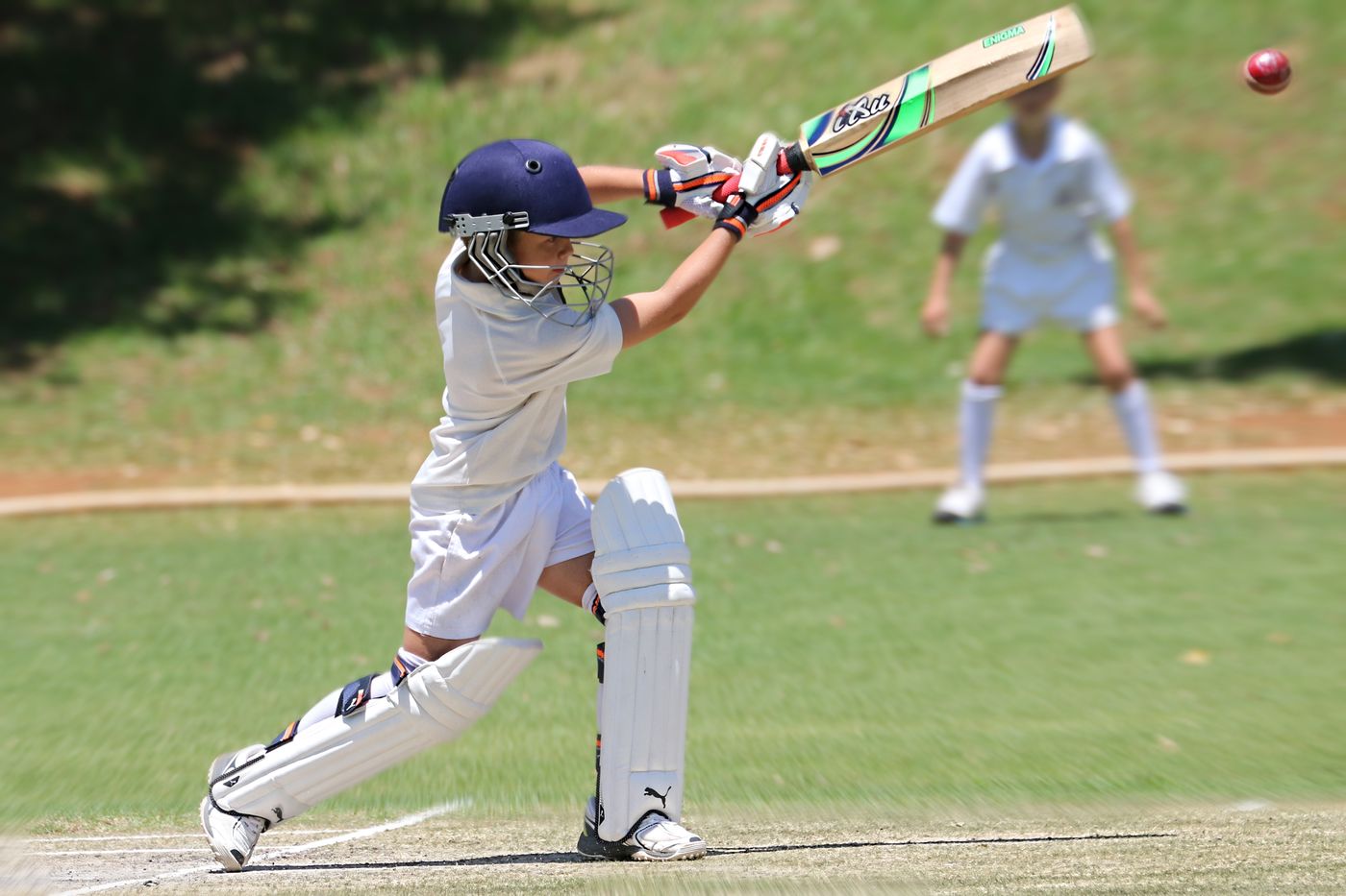 Young cricketer in match clothing